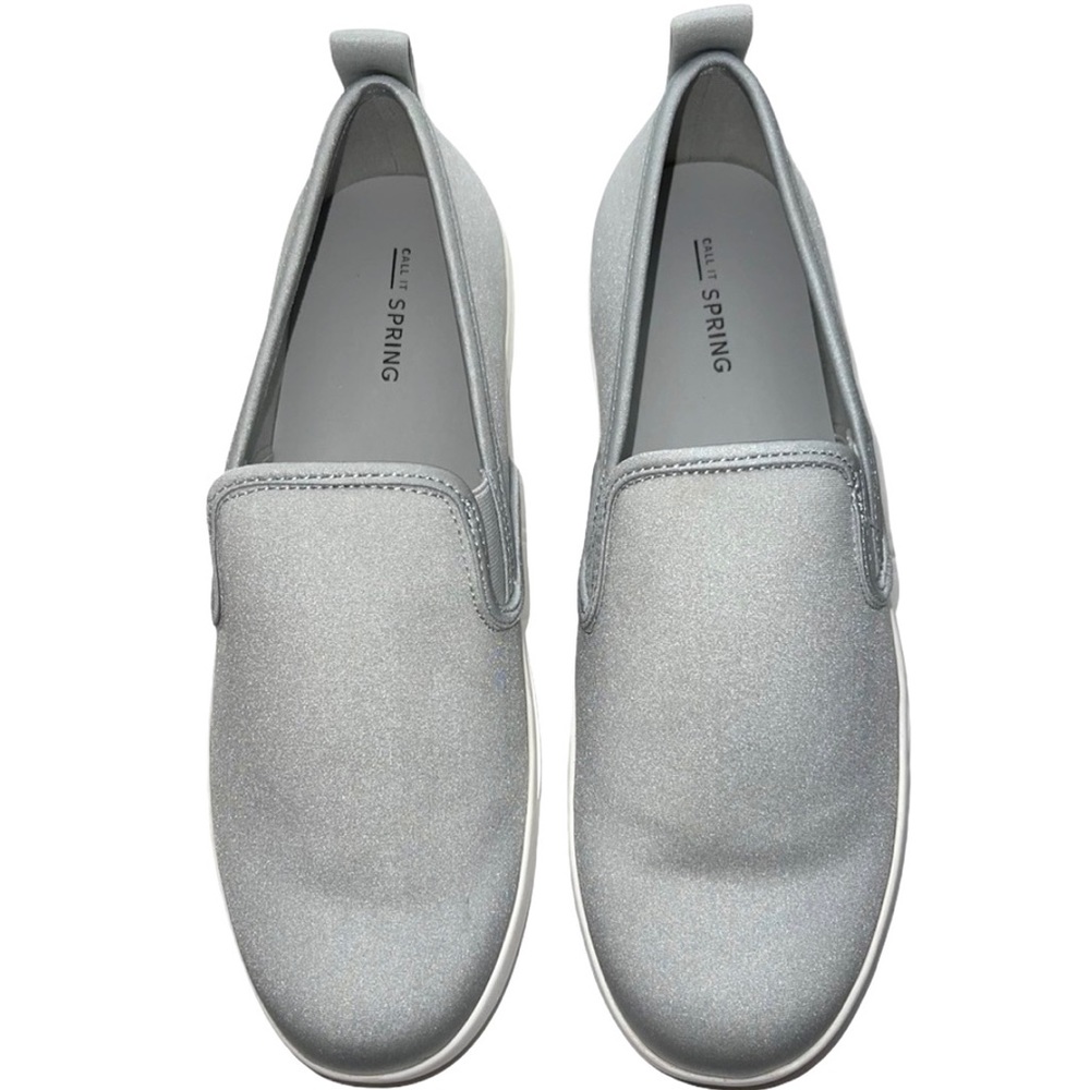 CALL IT SPRING ALDO Sneaker Lovaudien Grey Slip On Sparkle NIB